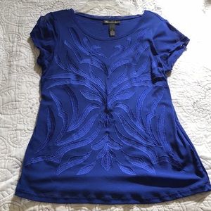 INC Sheer Royal Blue Top SZL